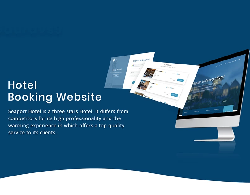 Behance project cover for Hotel Booking Website.