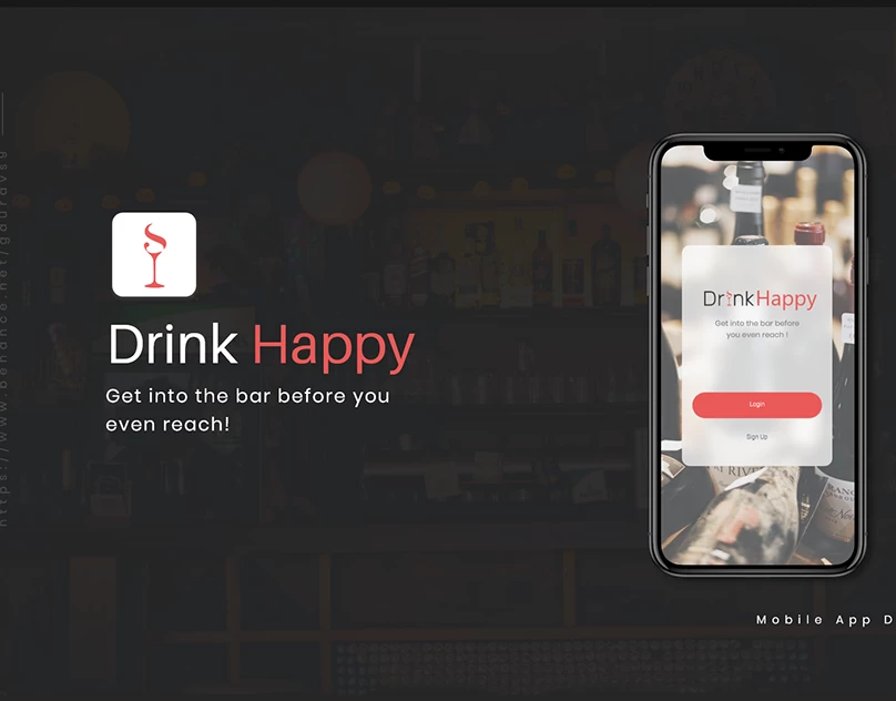 Behance project cover for Drink App.